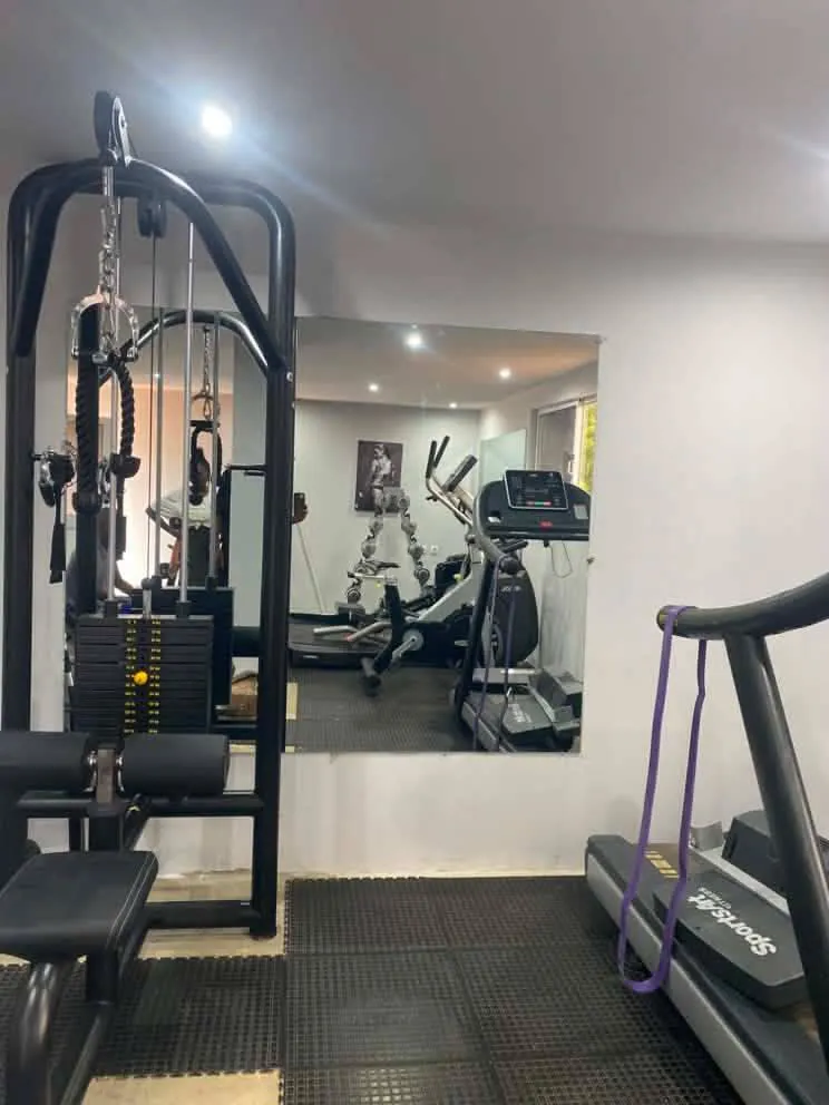 Gym interior with treadmill and cardio machines